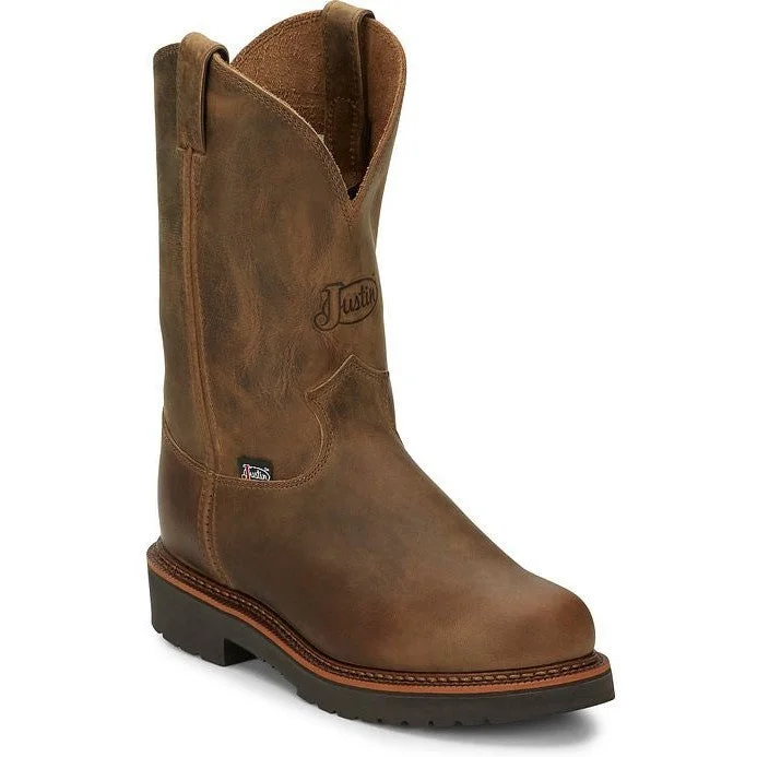 Justin Men's Blueprint 8" USA Western Work Boot -Tan- 4440