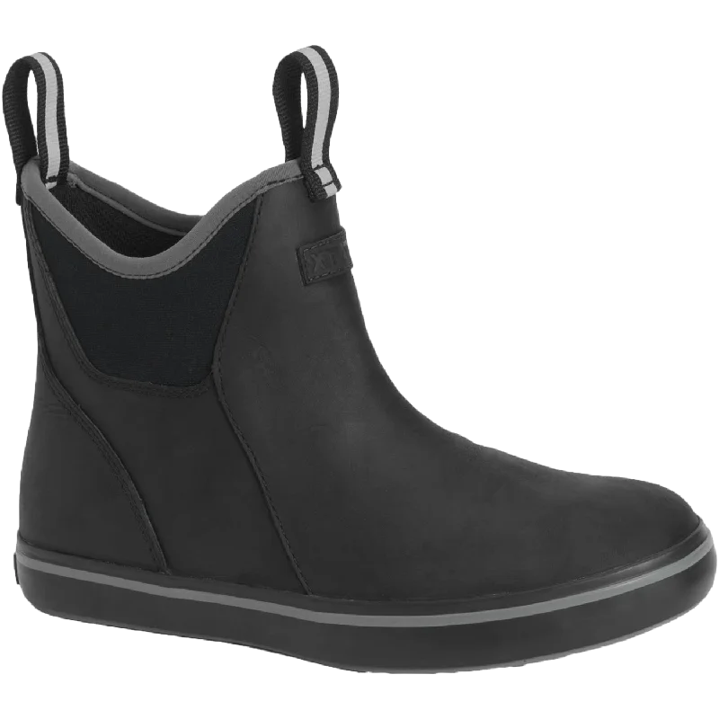 XTRATUF Ladies Leather Ankle Deck Black Boots XWAL000