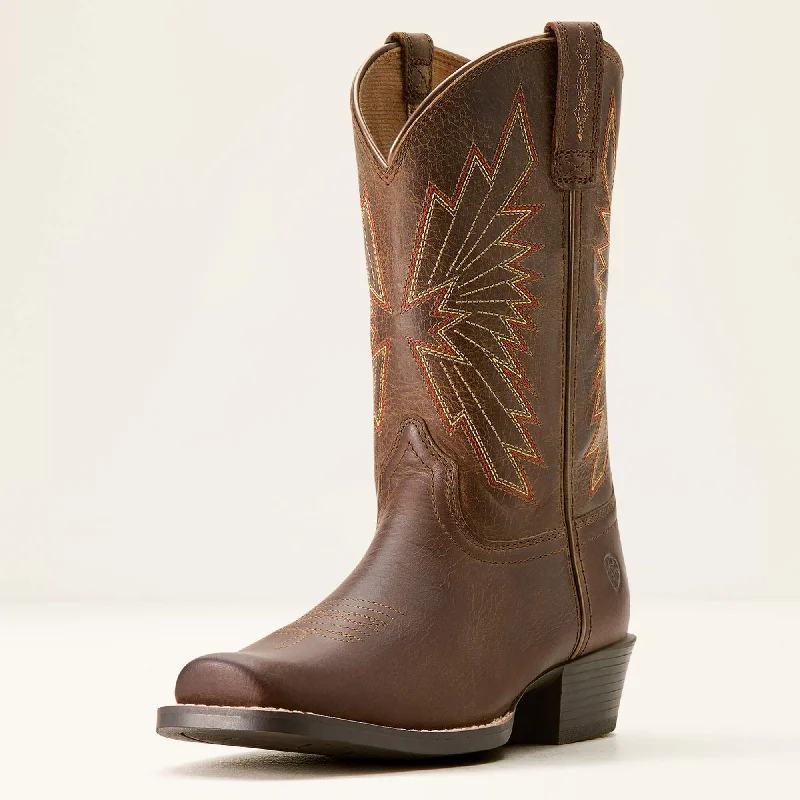 Men's cowboy boots with a heel guardAriat Kid's Decatur Western Boot in Honey Bee