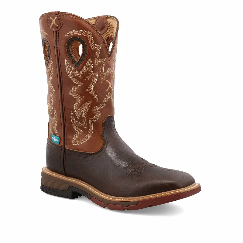 Twisted X Men's Smokey Chocolate & Spice Waterproof Western Work Boots MXBW002