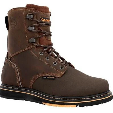 Georgia Men's Amp Lt Power 8" Wedge Slip Resist Work Boot -Brown- GB00520