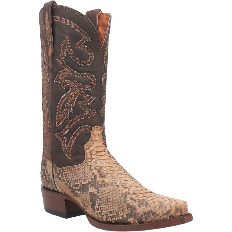 Men's genuine leather cowboy boots with a pointed toeDan Post Mens Sturgis Sand Python Cowboy Boots