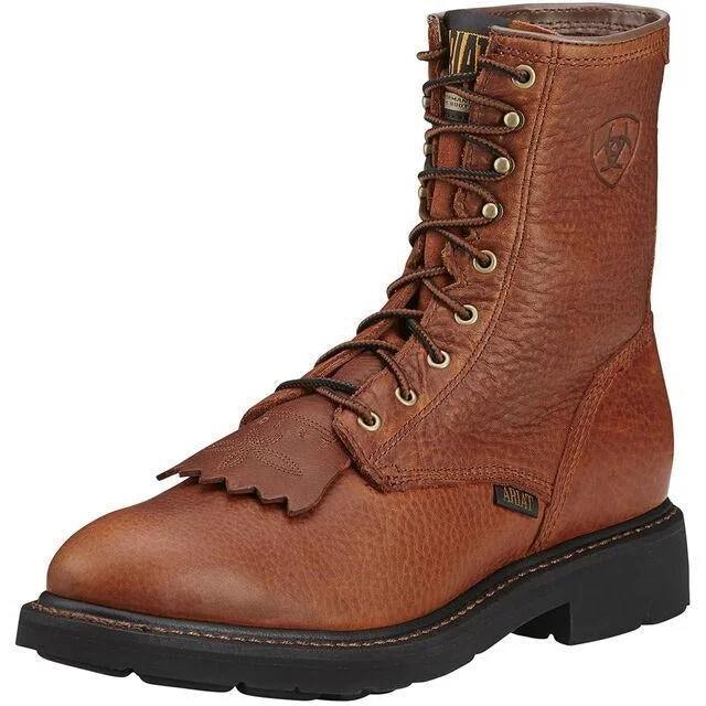 Ariat Men's Cascade 8" Soft Toe Lace Up Western Work Boot- Sunshine - 10002420