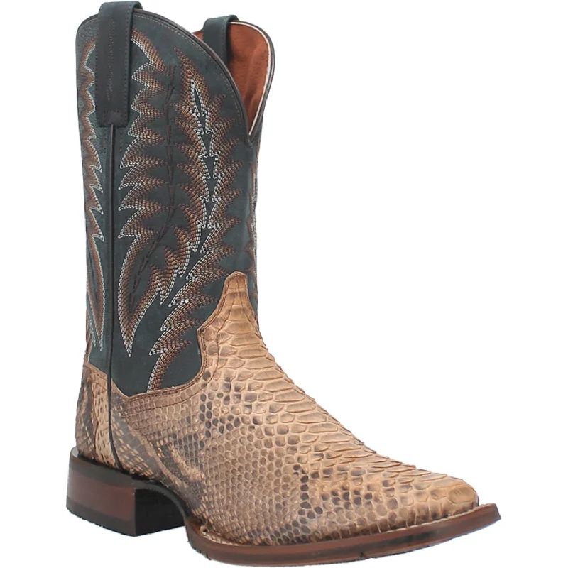 Men's cowboy boots with a pull - on strapDan Post Mens Templeton Beige Python Cowboy Boots