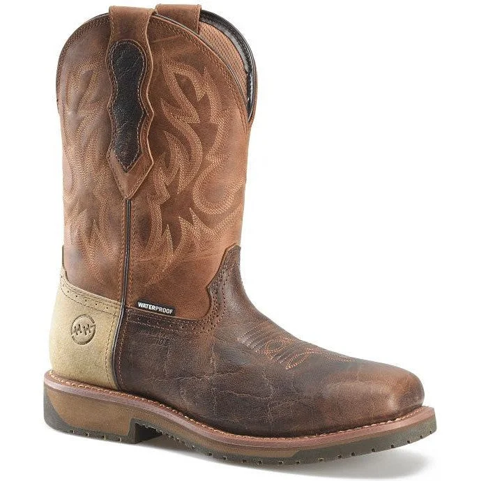 Double H Men's Outlook 11" Comp Toe WP Western Work Boot -Brown- DH6143