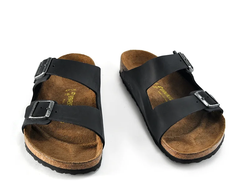 Men's sandals with a removable insole for cleaningArizona Black Oiled Leather