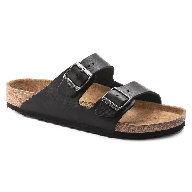 Men's sandals with a removable insole for cleaningArizona Grip Leather Sandal (Vintage Black)