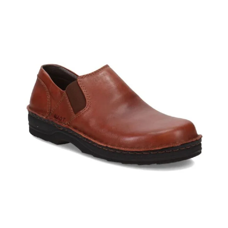 Men's leather loafers with a penny slotNaot Men's Eiger - Soft Chestnut Leather