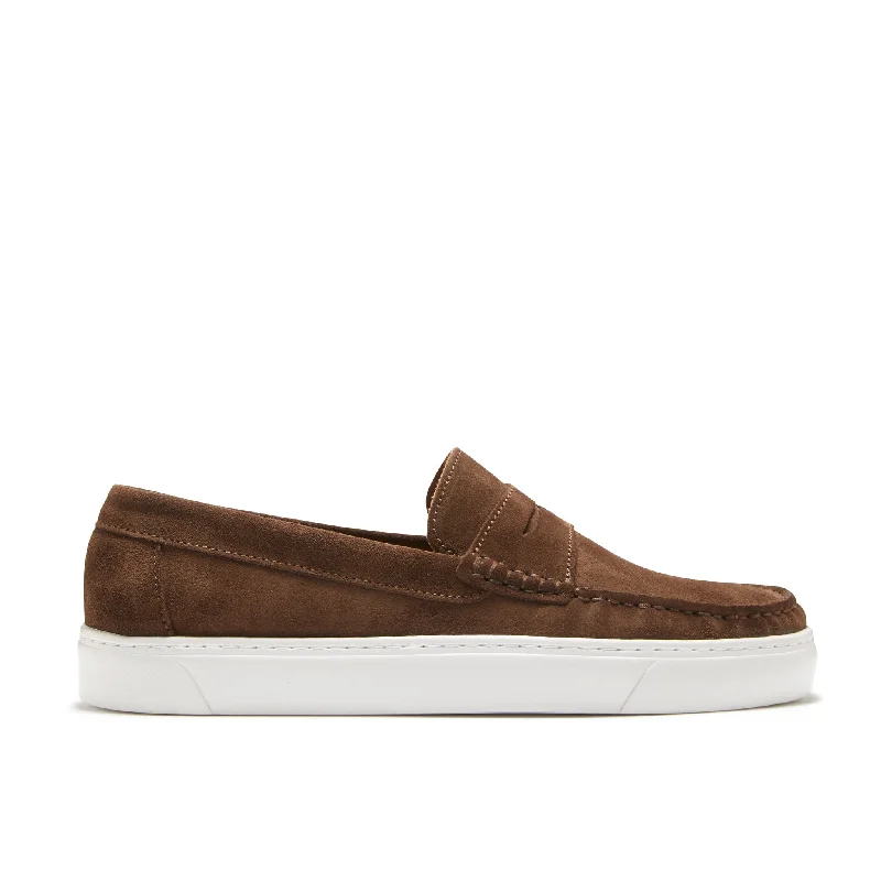 Men's loafers with a moc - toe designSlip-on Sneaker Loafers, brown suede