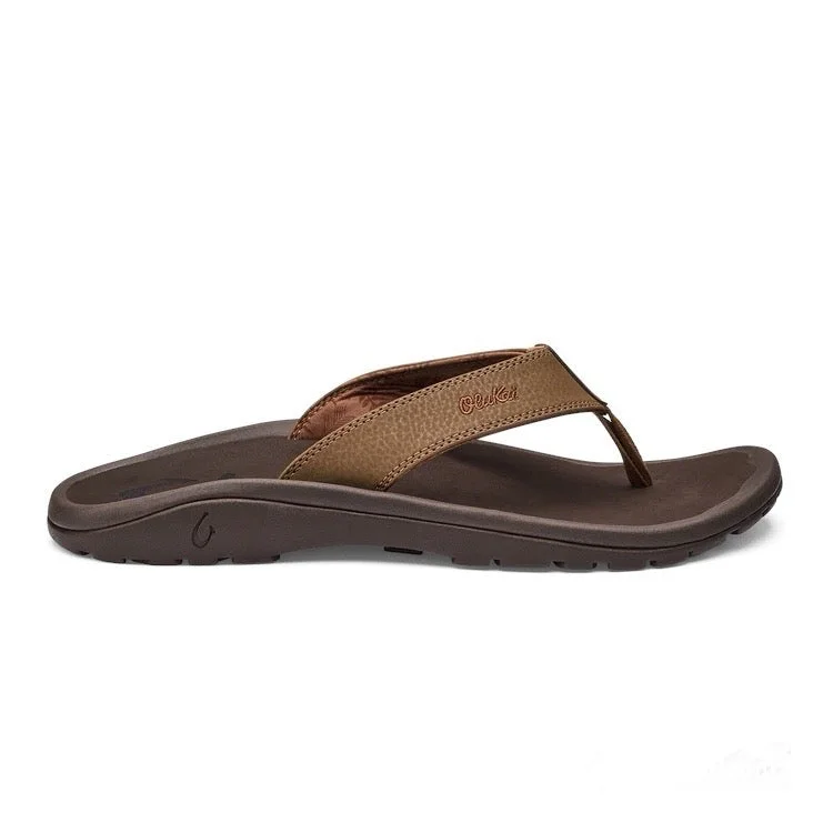 Waterproof men's sandals for water activitiesMen's Ohana Flip Flop Sandals-Tan/Dark Java