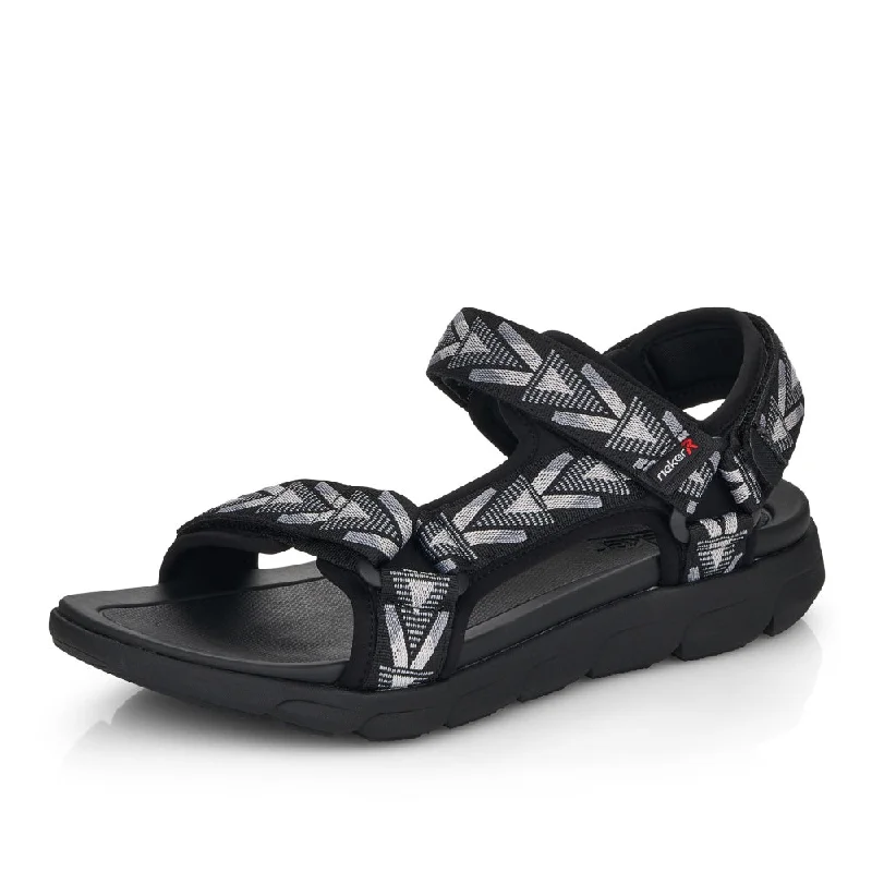 Men's leather sandals with an adjustable strap20802-00 Blk/Grey Sporty