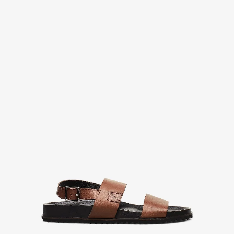 Men's sandals with a padded heelVigo Flat Sandals (Brown)