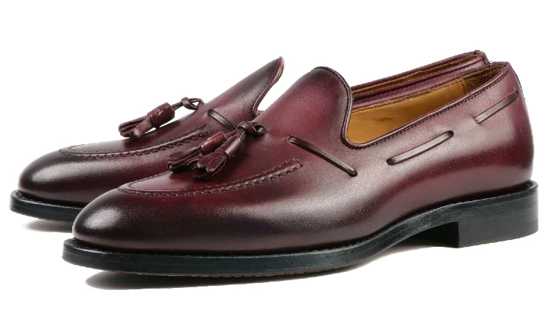 Men's leather loafers with a penny slotHenley Tassel Loafer Oxblood