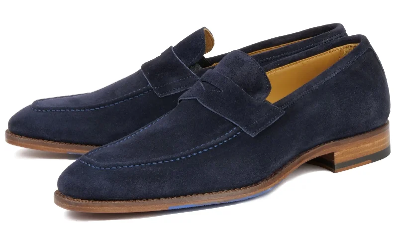 Suede men's loafers for a soft and luxurious feelHampton Penny Loafer Navy Blue Suede