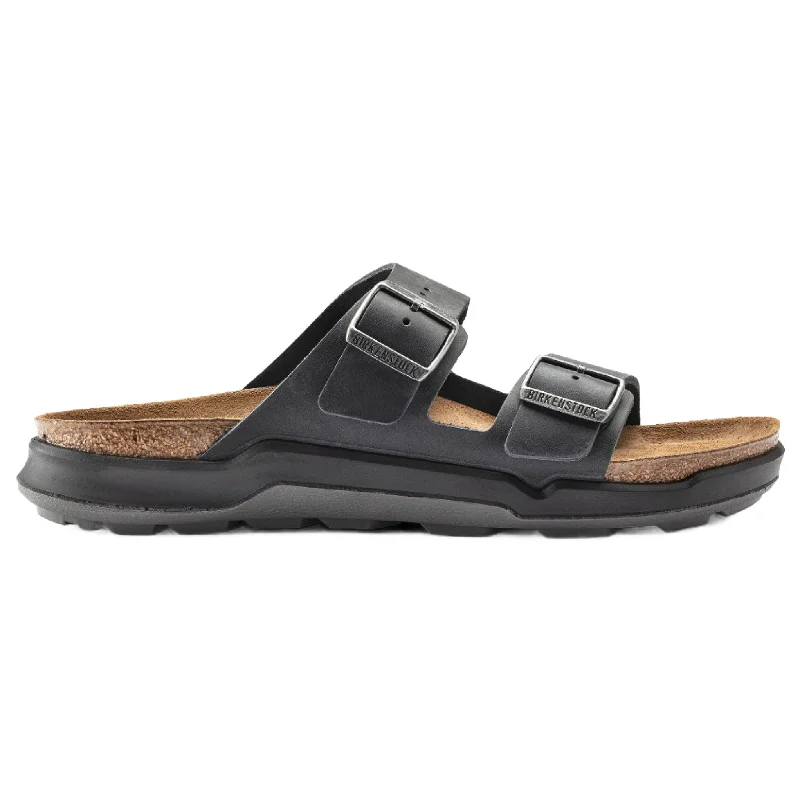 Men's sandals with a wide strap for supportMen's Arizona CT Rugged Black Oiled Leather