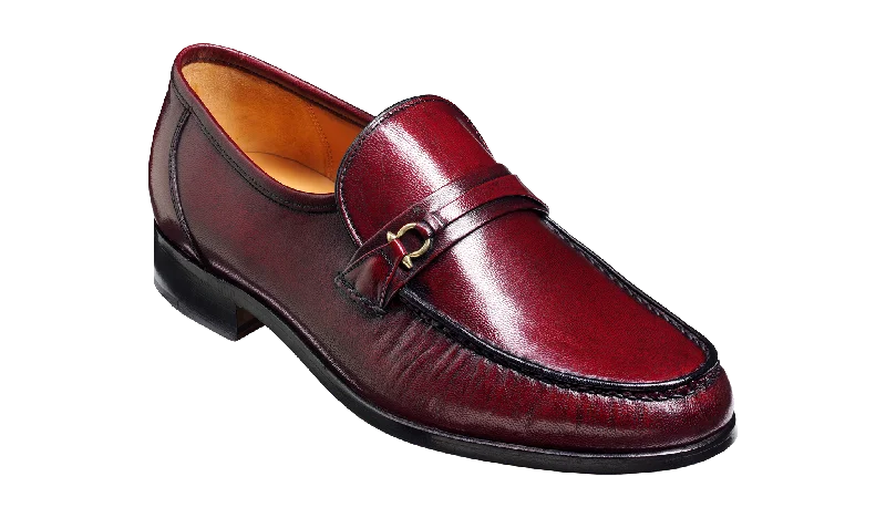 Men's loafers with a low - heeled designWade - Burgundy Kid