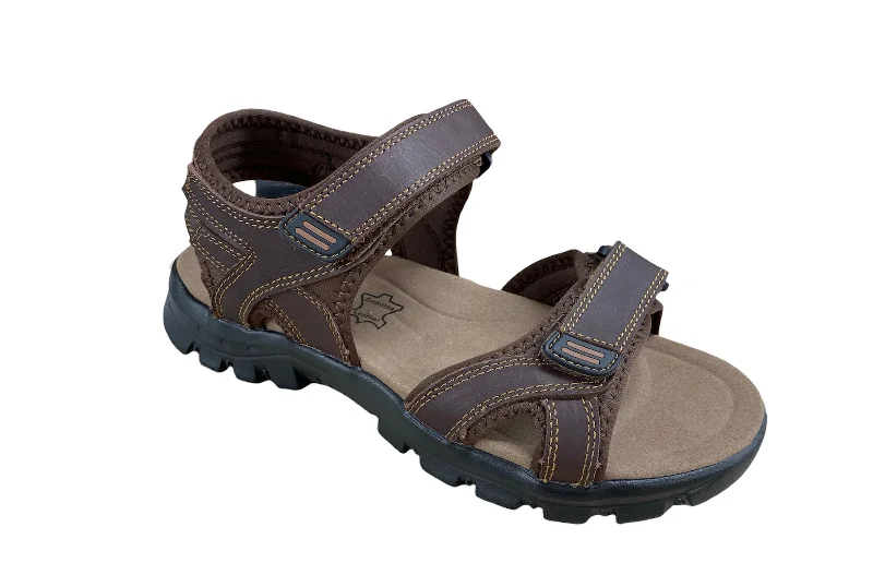 Men's sandals with a padded heelDaytona Brown Leather