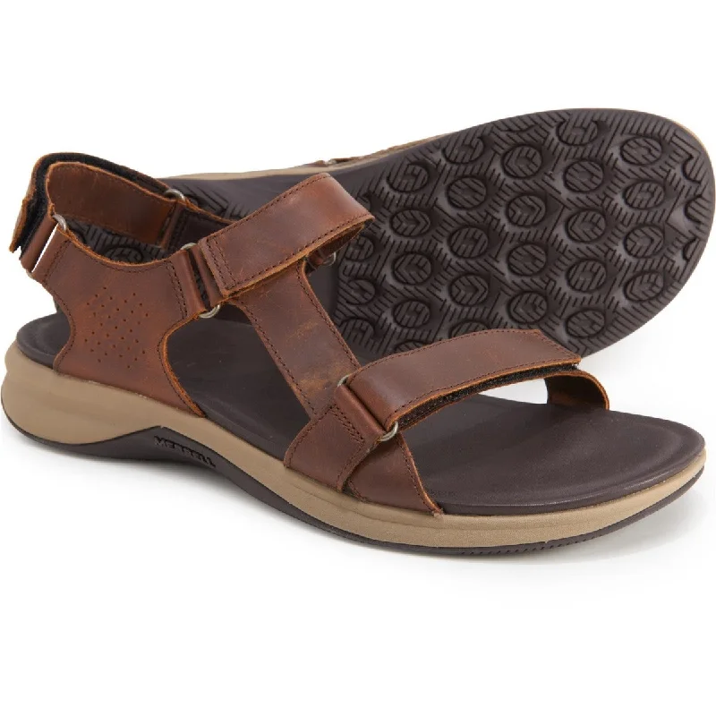 Men's sandals with a contrast stitching detailTideriser Luna Strap Leather Earth