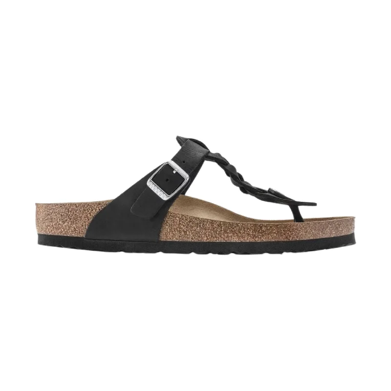 Men's sandals with a pointed toe for a stylish lookBirkenstock Gizeh Braided Sandals - Oiled Leather Black