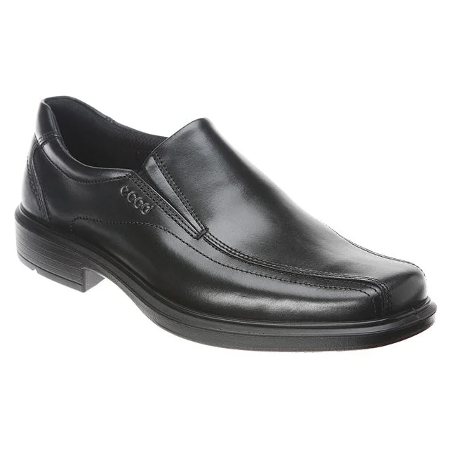 Men's loafers with a smooth leather finishEcco Helsinki Bike Toe Slip-On Black Leather (Men's)