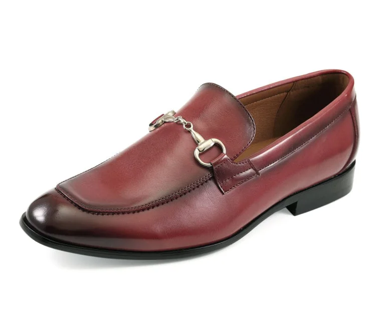 Men's loafers with a low - heeled designMarco Burgundy