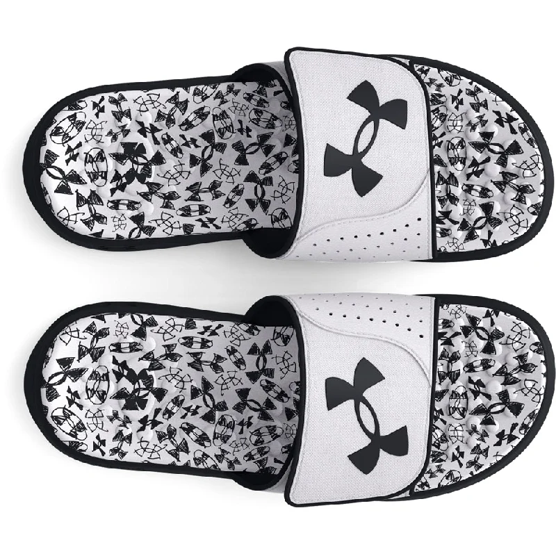 Men's sandals with a perforated leather upper for ventilationBoys' Under Armour Ignite 7 Graphic Slide Sandals