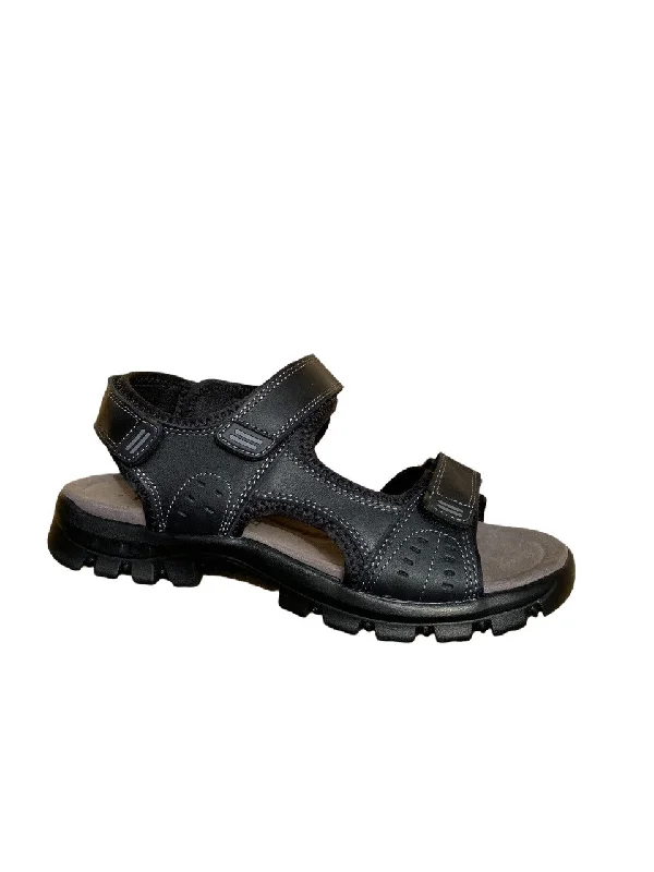 Men's leather sandals with an adjustable strapFlorida Black Leather