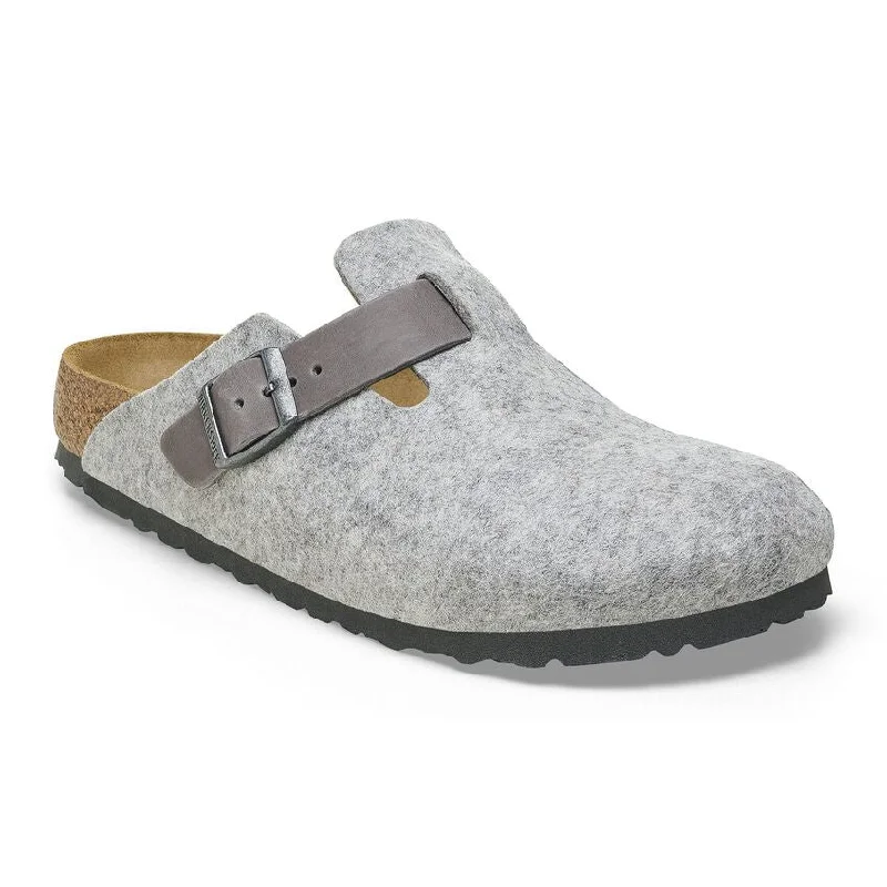 Men's sandals with a flexible sole for easy movementBoston Felt Leather Regular (Light Grey)