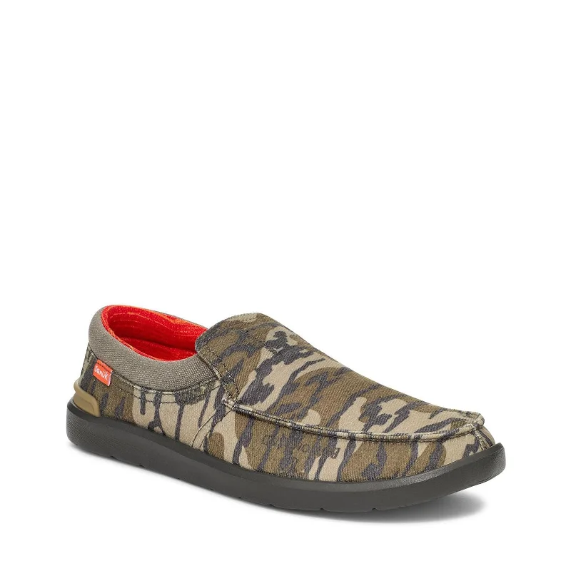 Men's loafers with a leather lacing systemMen's Shoes Sanuk HANGOUT LITE X MOSSY OAK Slip On Loafers 1152877 BOTTOMLAND