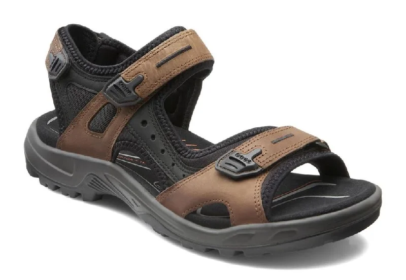 Men's sandals in a neutral color like black or brownEcco men's 069564-52340 Yucatan sandal bison/black/black SIZE 47