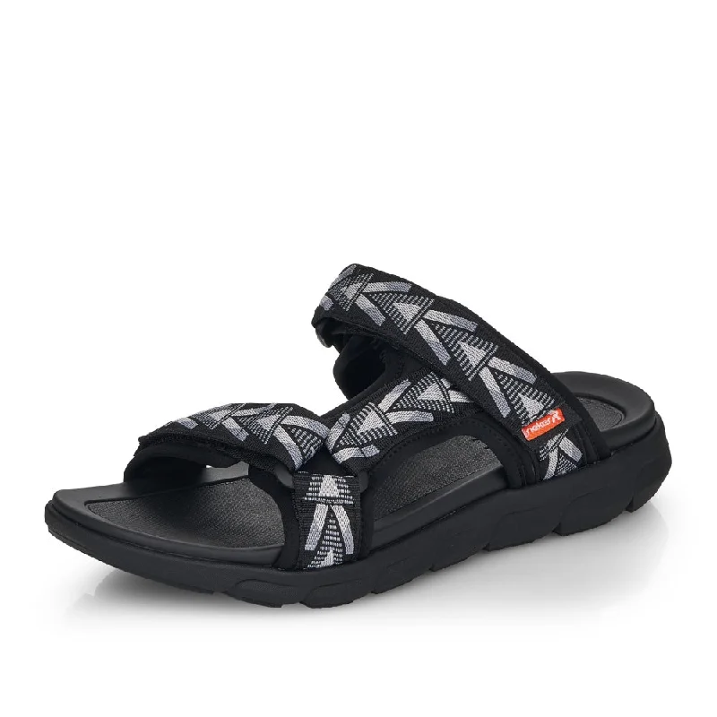 Men's sandals with a rubber sole for traction20801-00 Black/Grey Sporty