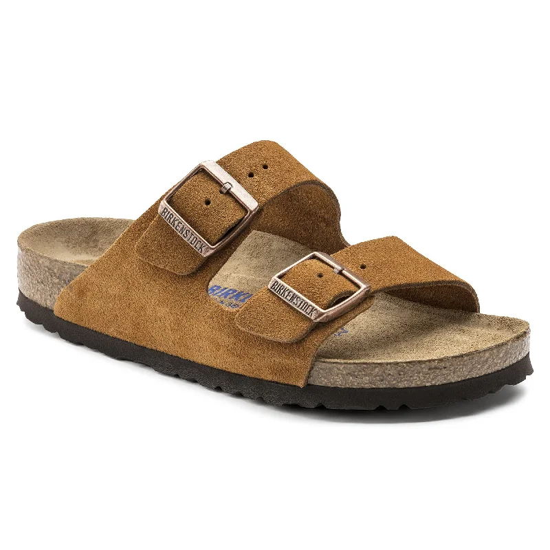 Men's sandals with a decorative buckle or charmArizona Soft Footbed Suede Leather