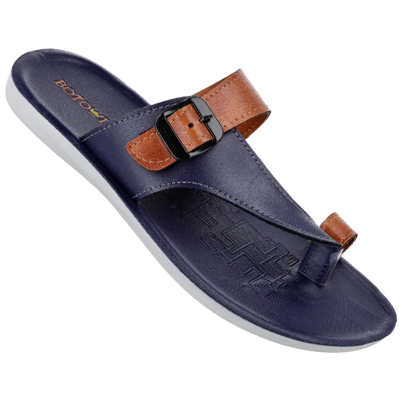 Men's sandals with a rubber sole for tractionBOTOWI Men's Daily Wear Sandal - BW3500 Blue Tan