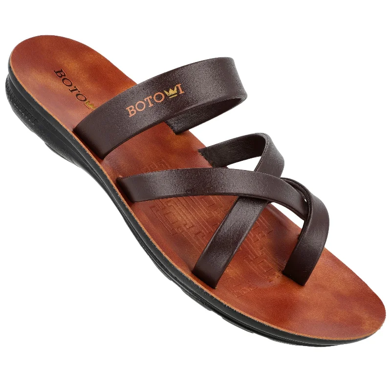 Men's sandals with a rubber sole for tractionBOTOWI Men's Daily Wear Sandal - BW3504 Brown