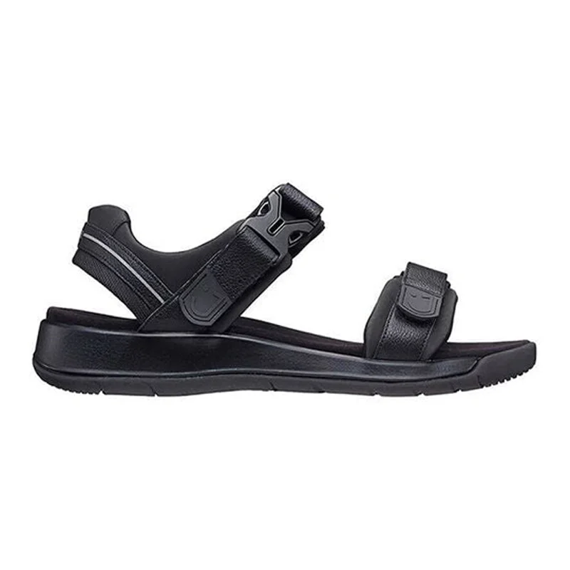 Men's sandals with a wide strap for supportCapri III Men's Nubuck Leather Flat Sandal