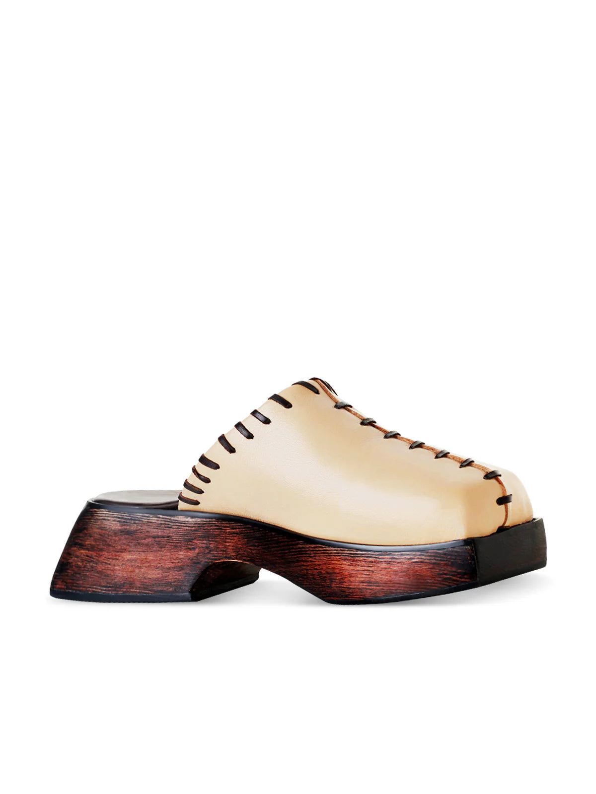 Men's sandals with a removable insole for cleaningMaliko Ebele Slippers with Leather upper and lining, leather insole, and wooden heel