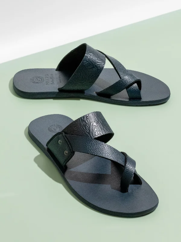 Men's sandals with a flexible sole for easy movementPrivo Blue One Toe Casual Sandal For Mens