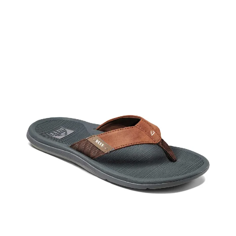 Men's leather sandals with an adjustable strapMens Santa Ana - Grey/Tan