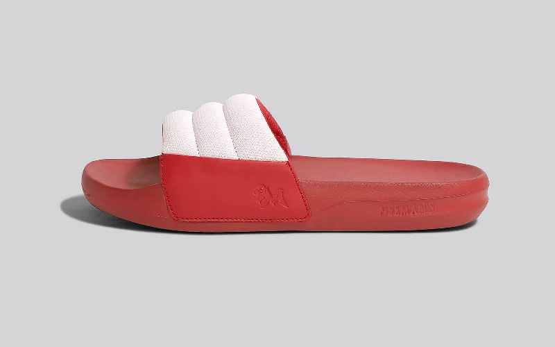 Men's sandals with a removable insole for cleaningSquooshy Slides for Men : Red-White