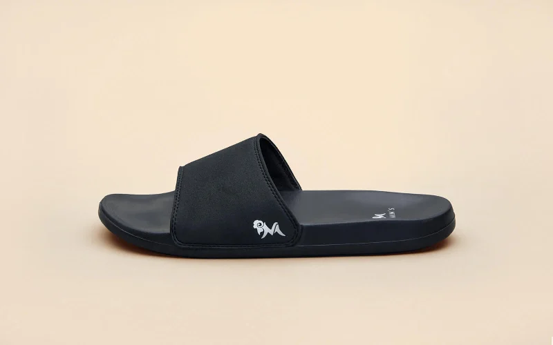 Men's sandals with a rubber sole for tractionEco Slides : Coal Black