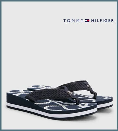 Waterproof men's sandals for water activitiesTOMMY HILFIGER WEDGE FLIP FLOP