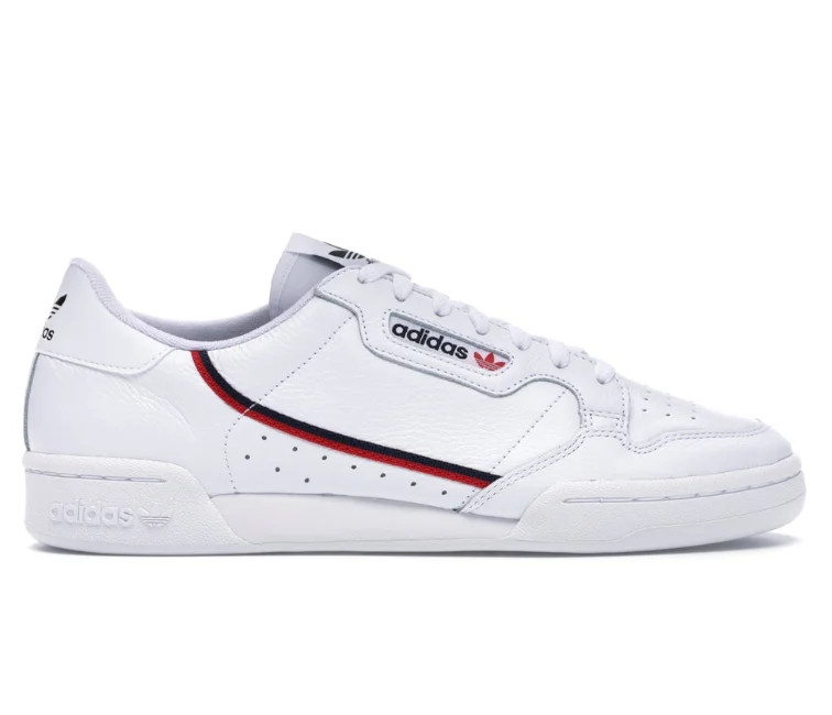 Men's high - end luxury sneakers with hand - stitched detailsUnisex Adidas Continental 80 (White/Scarlet)