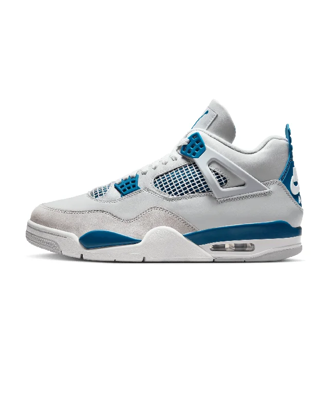 Men's wide - width sneakers for a comfortable fitAir Jordan 4 Retro - Off White / Military Blue / Neutral Grey