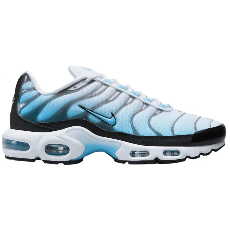 Men's casual leather sneakers with a distressed finishMen’s Nike Air Max Plus TN ‘White/Baltic Blue’