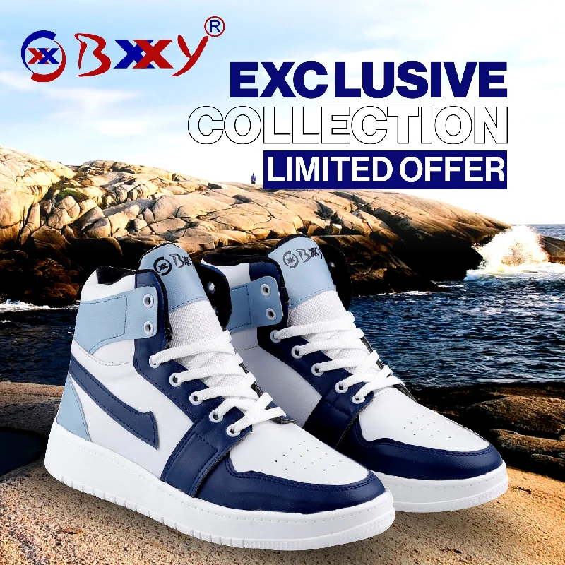 Men's skateboarding sneakers with a vulcanized soleBxxy's Men's Fashionable Lace-up Sports Shoes