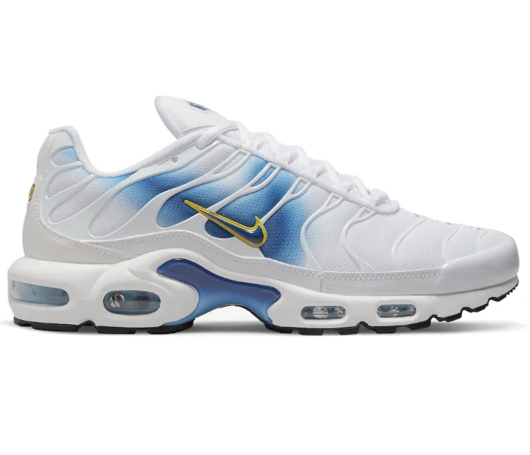 Men's waterproof sneakers for rainy daysMen's Nike Air Max Plus TN "Energy" (White/Blue Jay)