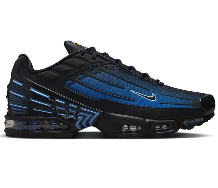 Men's soccer - inspired sneakers with a studded soleMen's Nike Air Max TN III (Black/University Blue)