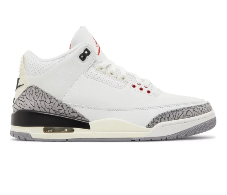 Men's basketball sneakers with ankle supportMen's Nike Air Jordan 3 Retro (White Cement Reimagined)