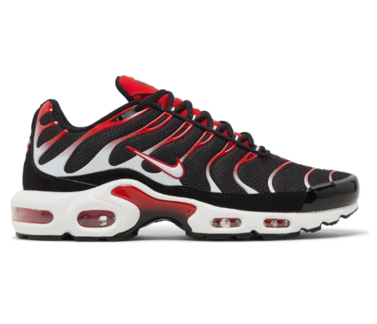 Men's affordable yet stylish sneakers for everyday wearMens Nike Air Max Plus TN (Black/White/Red)