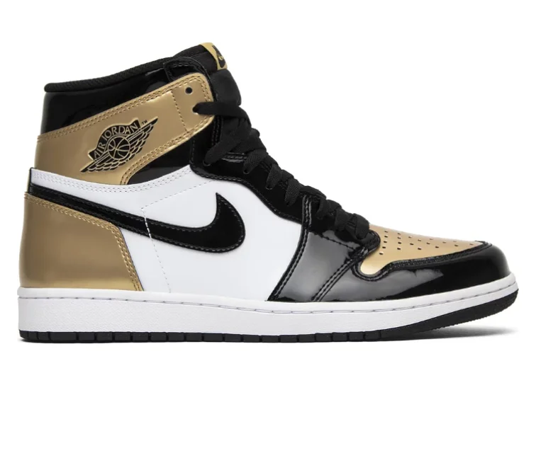 Men's breathable mesh running sneakers with reflective detailsMen's Nike Air Jordan 1 Retro High NRG (Patent Gold Toe)